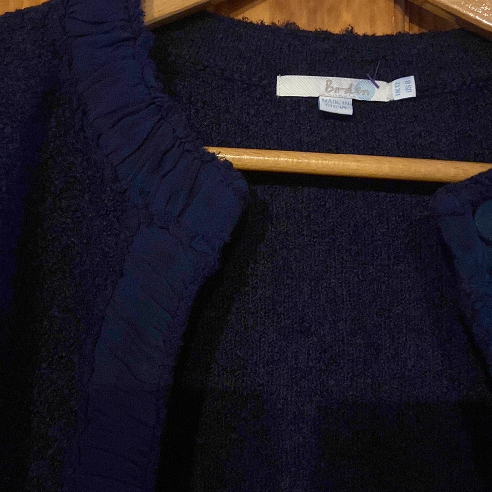 Boden wool Blend sharp looking jacket-like cardigan